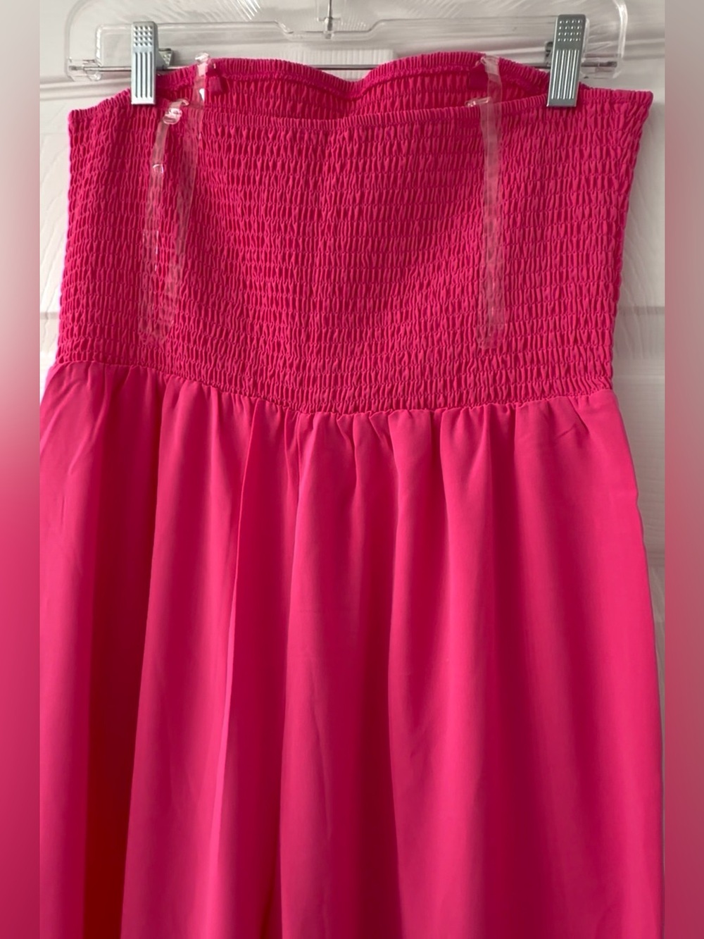 Strapless Wide-Leg Jumpsuit - Hot Pink - Picture 3 of 6